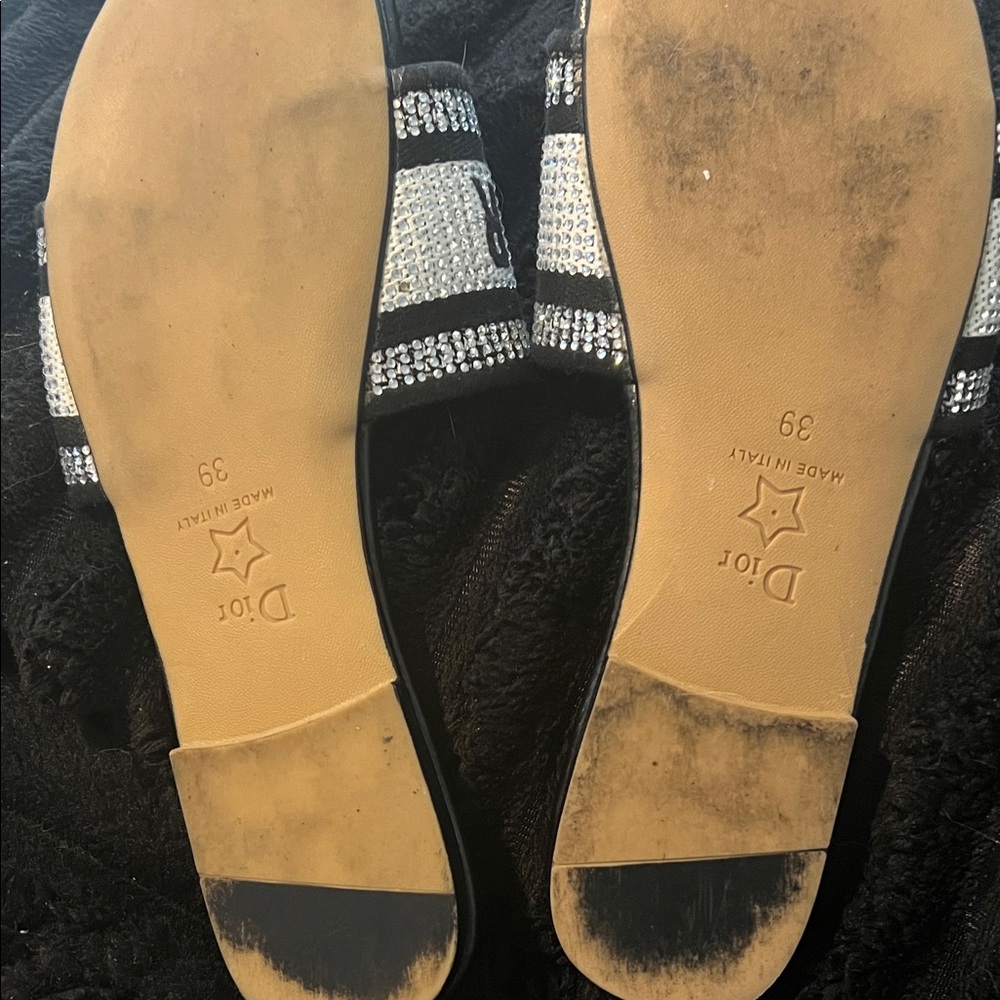 Dior Black Slides with Silver Accents - Picture 6 of 9